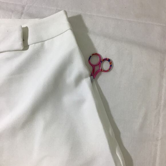 PINK RIPPLE SZ S White Culotte Crop Wide Leg High Rise Flat Front Pants NWT B97 - Picture 7 of 8